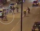 Started a fight with a group of policemen and run away. Search is in progress