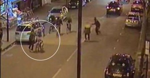 Started a fight with a group of policemen and run away. Search is in progress